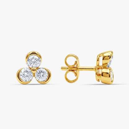 Gold Fleurette Spark Lab Grown Diamond Earrings