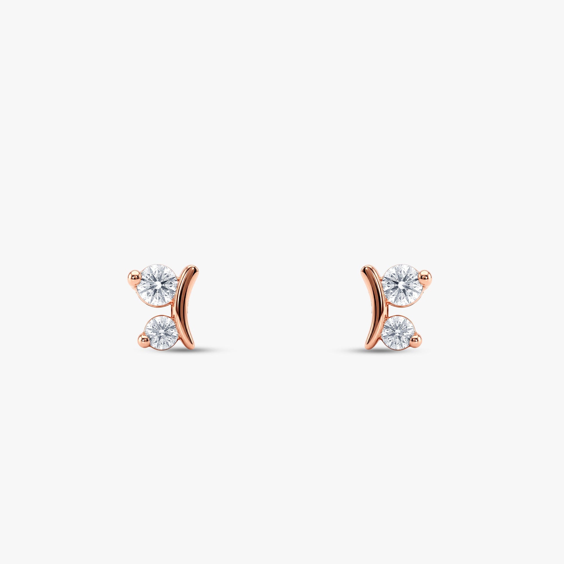 Rose Gold Crescent Whisper Lab Grown Diamond Earrings