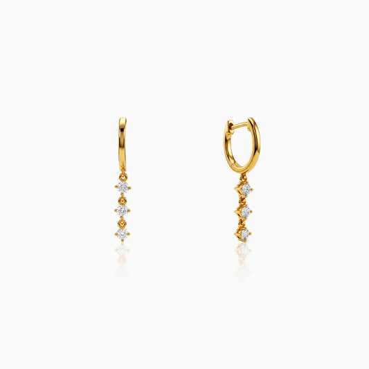Gold Cascade Lumiere Lab Grown Diamond Hoop Earrings