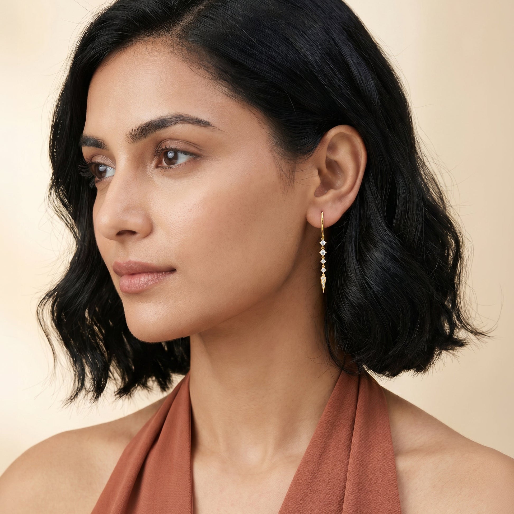 Gold Celeste Cascade Lab Grown Diamond Earrings
