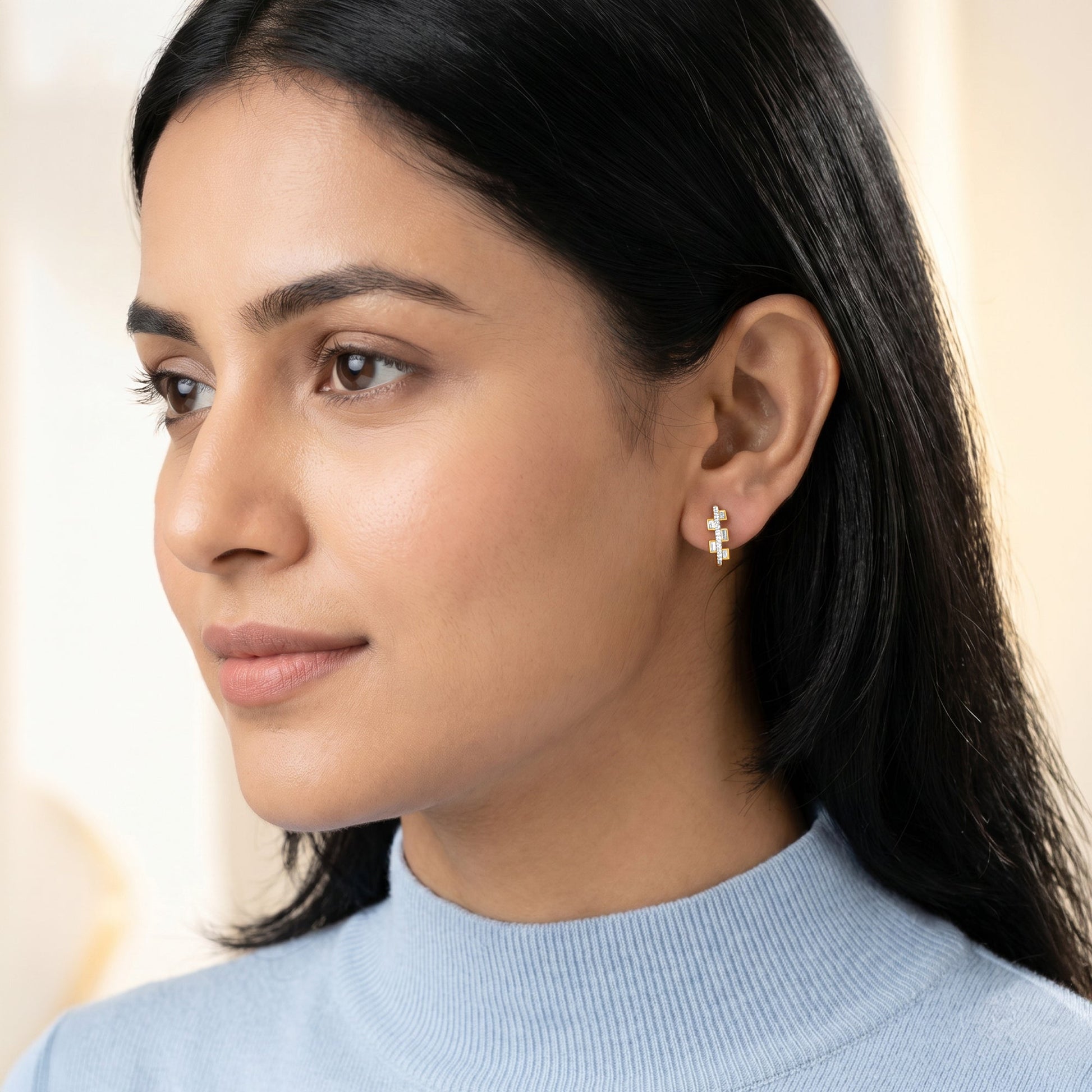 Gold Elanaa Lab Grown Diamond Hoop Earrings