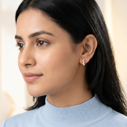 Gold Elanaa Lab Grown Diamond Hoop Earrings