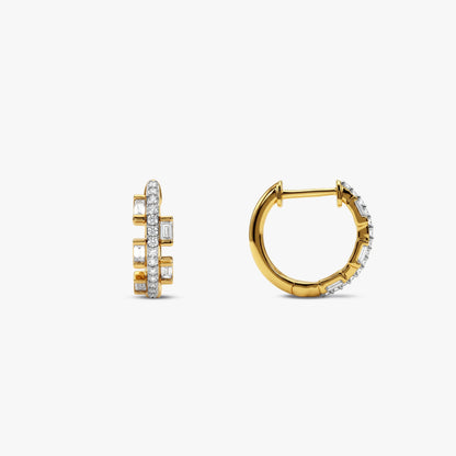 Gold Elanaa Lab Grown Diamond Hoop Earrings