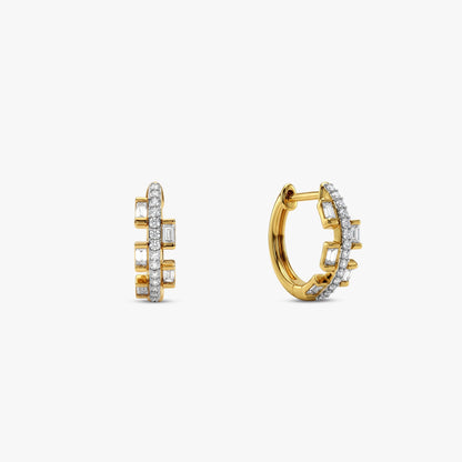 Gold Elanaa Lab Grown Diamond Hoop Earrings