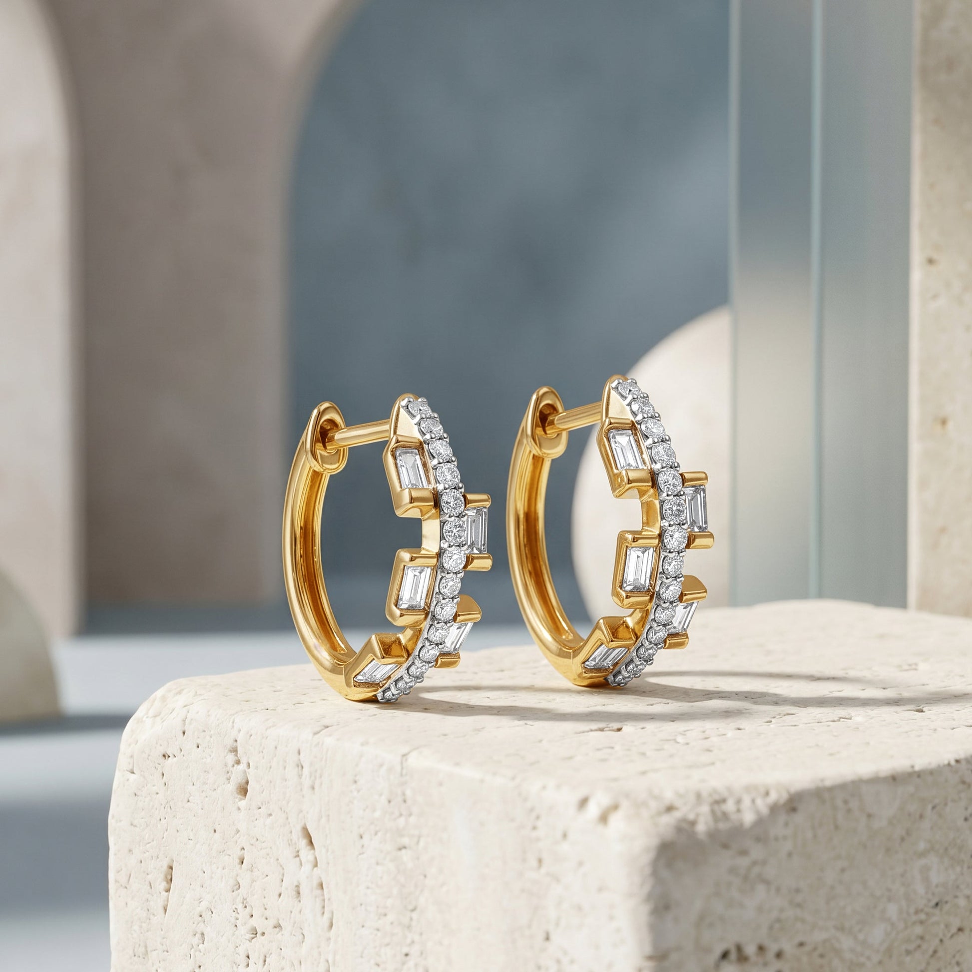 Gold Elanaa Lab Grown Diamond Hoop Earrings