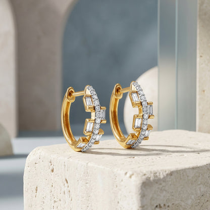 Gold Elanaa Lab Grown Diamond Hoop Earrings
