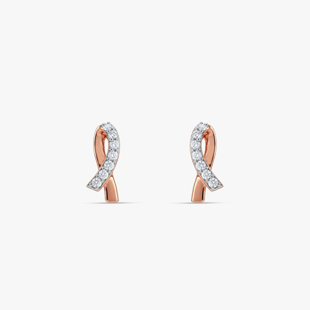 Rose Gold Ruban Lumiere Lab Grown Diamond Earrings