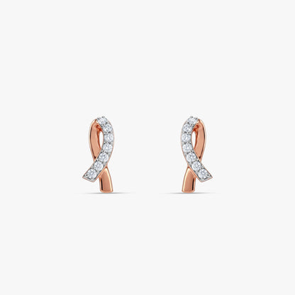 Rose Gold Ruban Lumiere Lab Grown Diamond Earrings