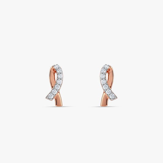 Rose Gold Ruban Lumiere Lab Grown Diamond Earrings
