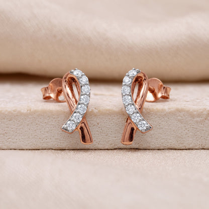 Rose Gold Ruban Lumiere Lab Grown Diamond Earrings