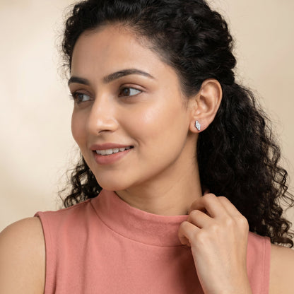 Gold Lumiere Steps Lab Grown Diamond Earrings