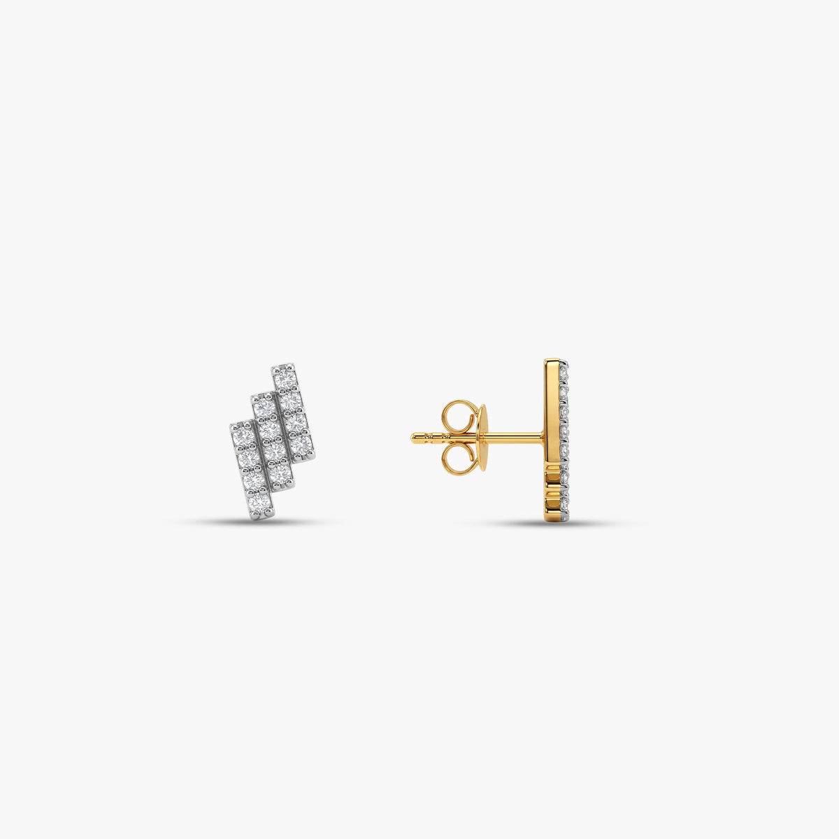 Gold Lumiere Steps Lab Grown Diamond Earrings
