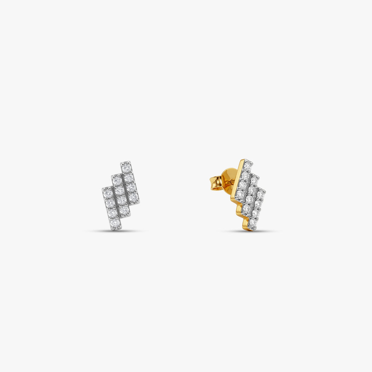 Gold Lumiere Steps Lab Grown Diamond Earrings