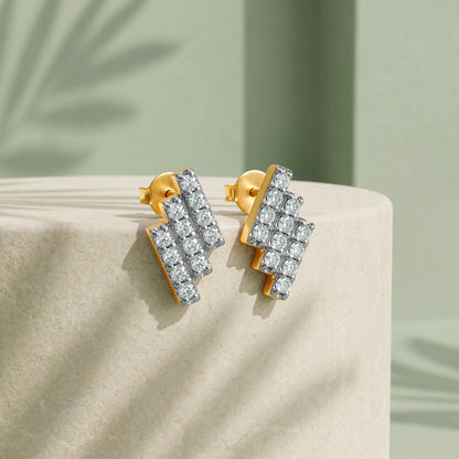 Gold Lumiere Steps Lab Grown Diamond Earrings