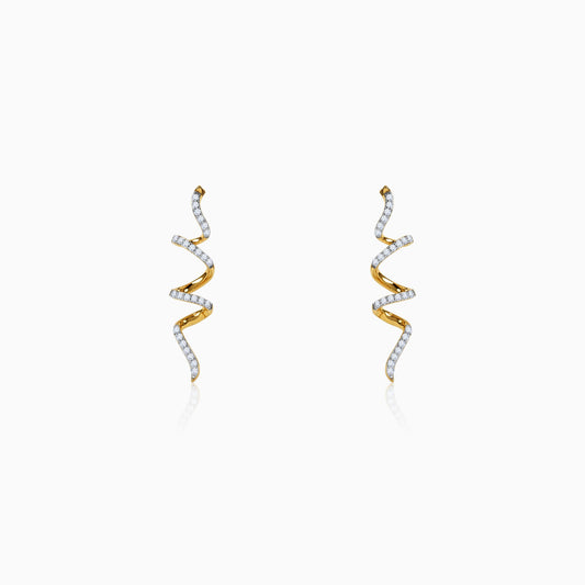 Gold Solstice Swirl Lab Grown Diamond Earrings