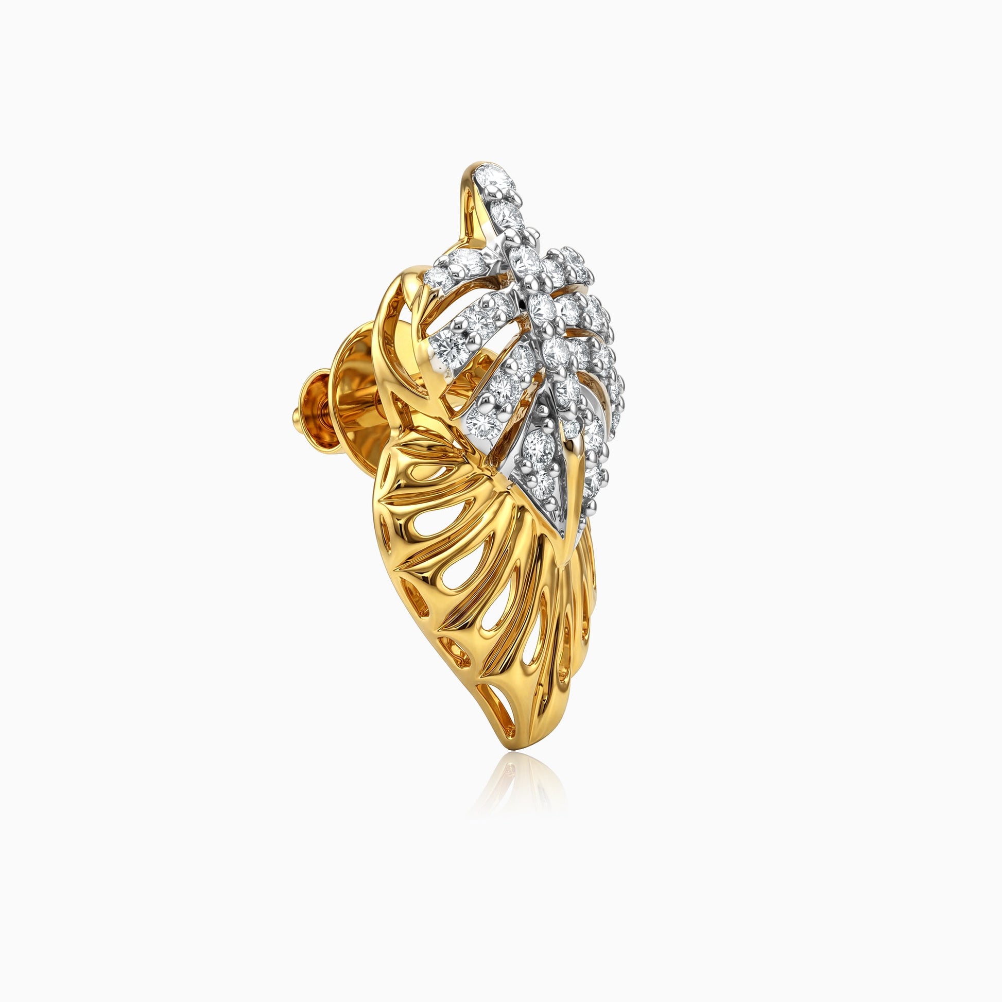 Gold Royal Bloom Lab Grown Diamond Earrings
