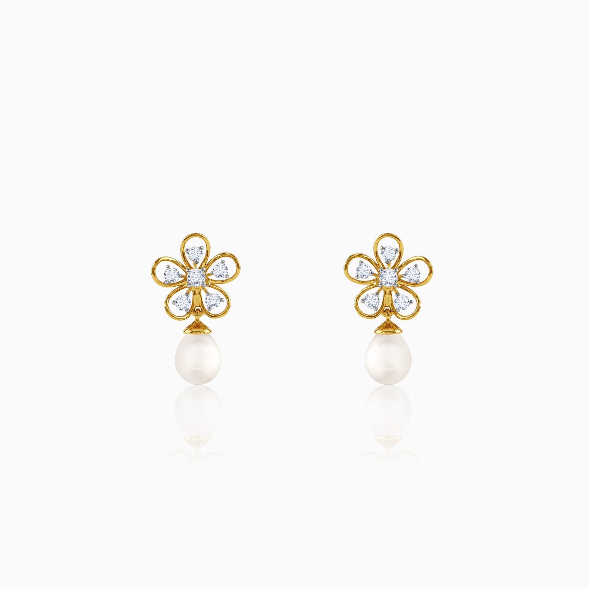 Gold Anthos Shine Lab Grown Diamond Earrings