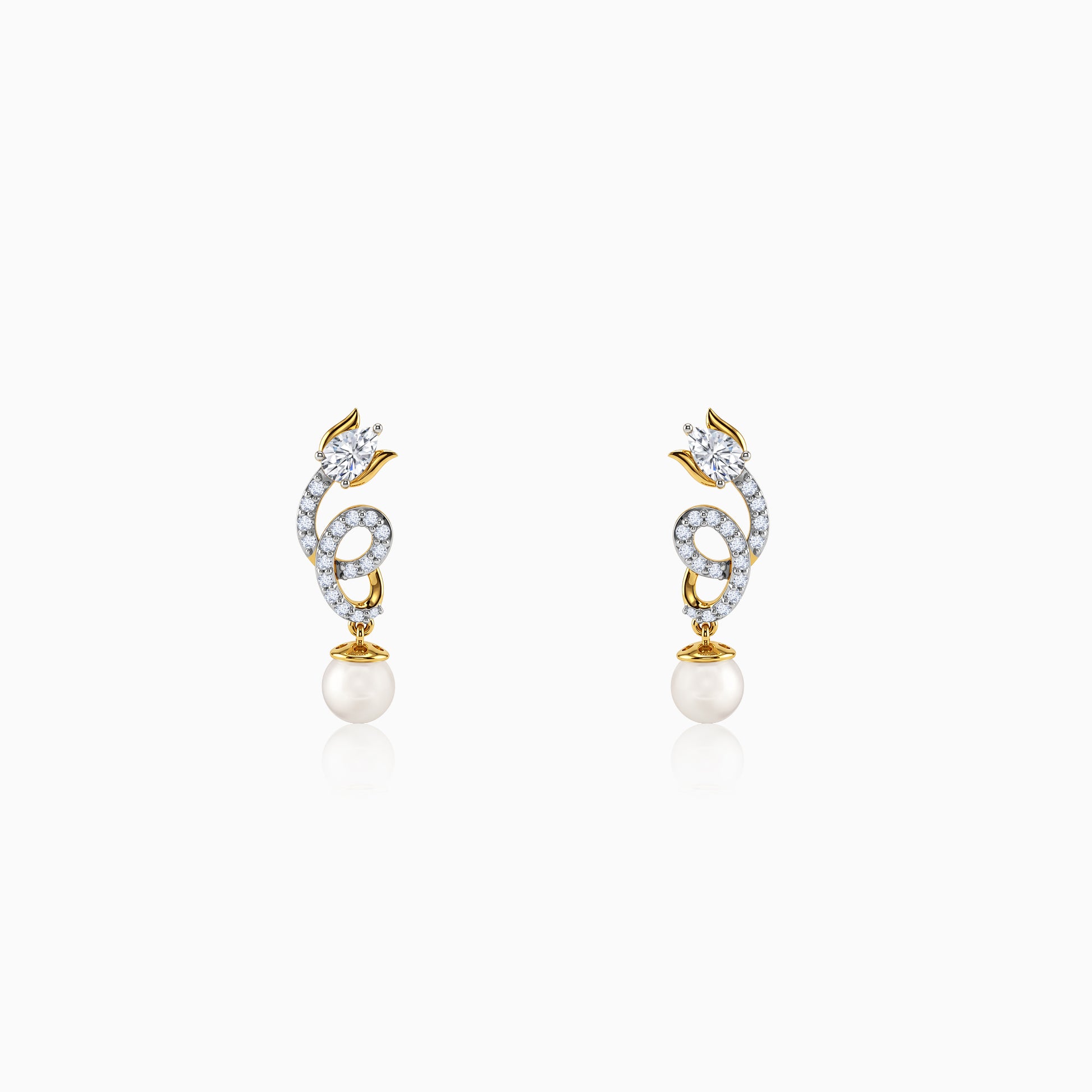 Gold Gleaming Shine Lab Grown Diamond Earrings