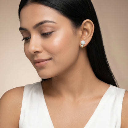 Anushka Sharma Gold Lotus Within Lab Grown Diamond Earrings