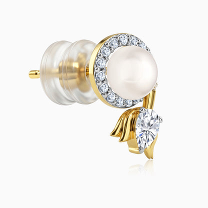 Anushka Sharma Gold Lotus Within Lab Grown Diamond Earrings