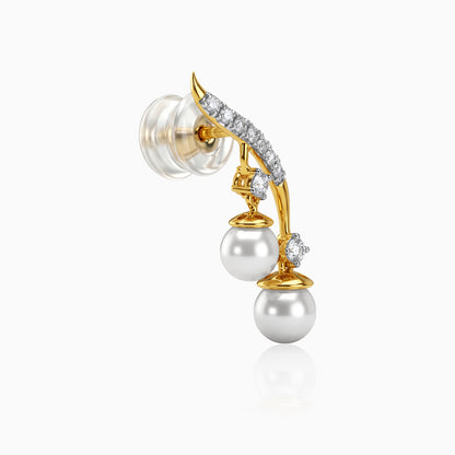 Gold Laurel Aura Lab Grown Diamond Climber Earrings