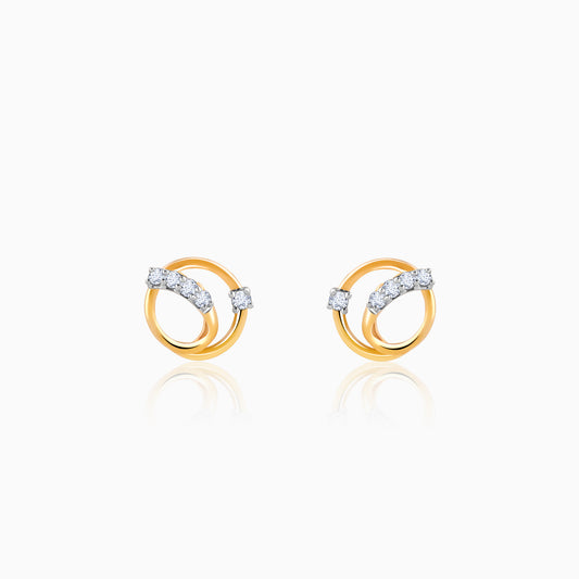 Gold Orb Diamond Earrings
