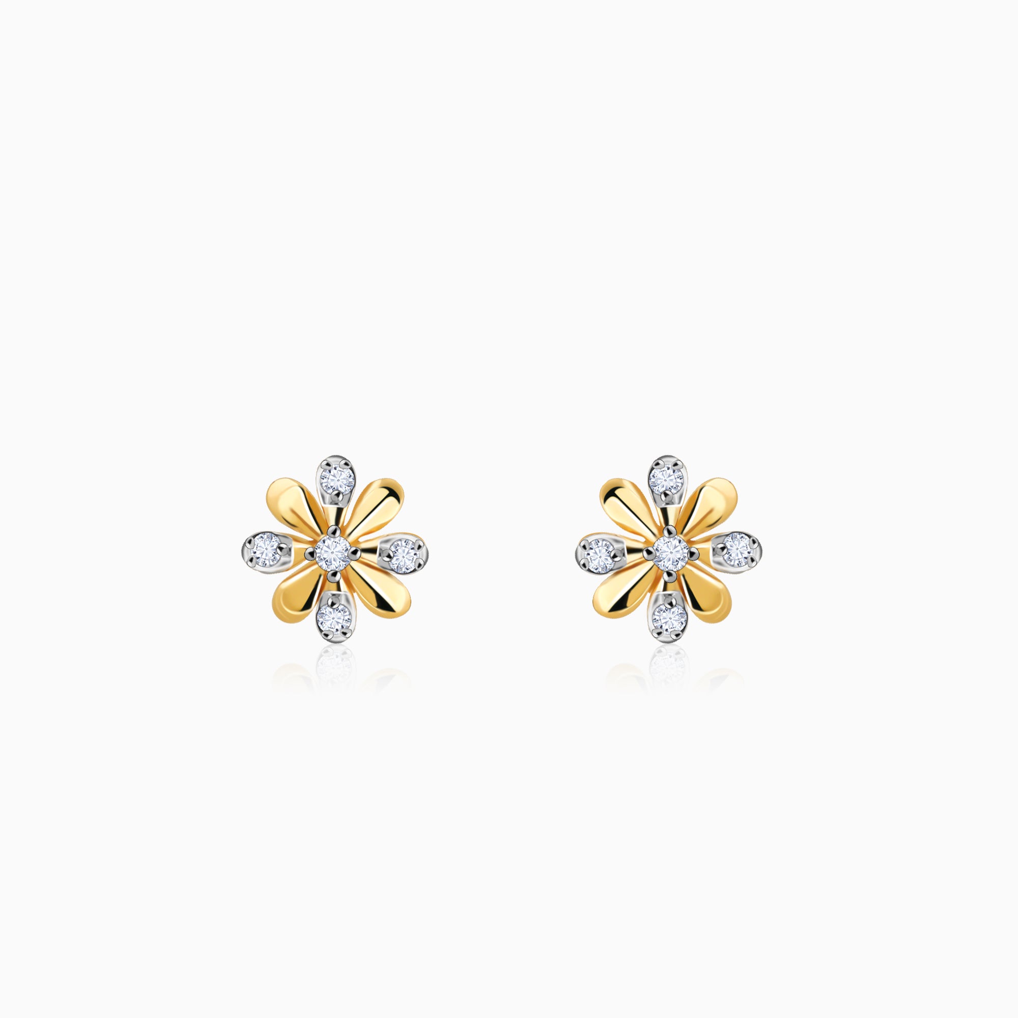 Gold Aster Diamond Earrings