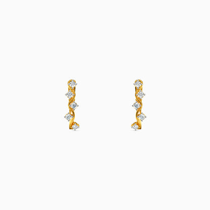 Gold Linear Cascade Lab Grown Diamond Earrings