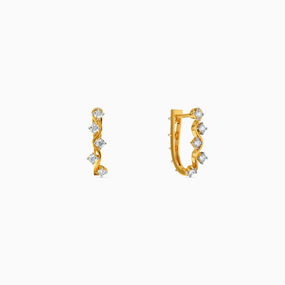 Gold Linear Cascade Lab Grown Diamond Earrings