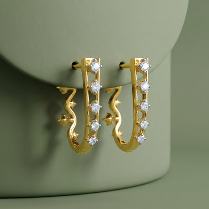 Gold Linear Cascade Lab Grown Diamond Earrings