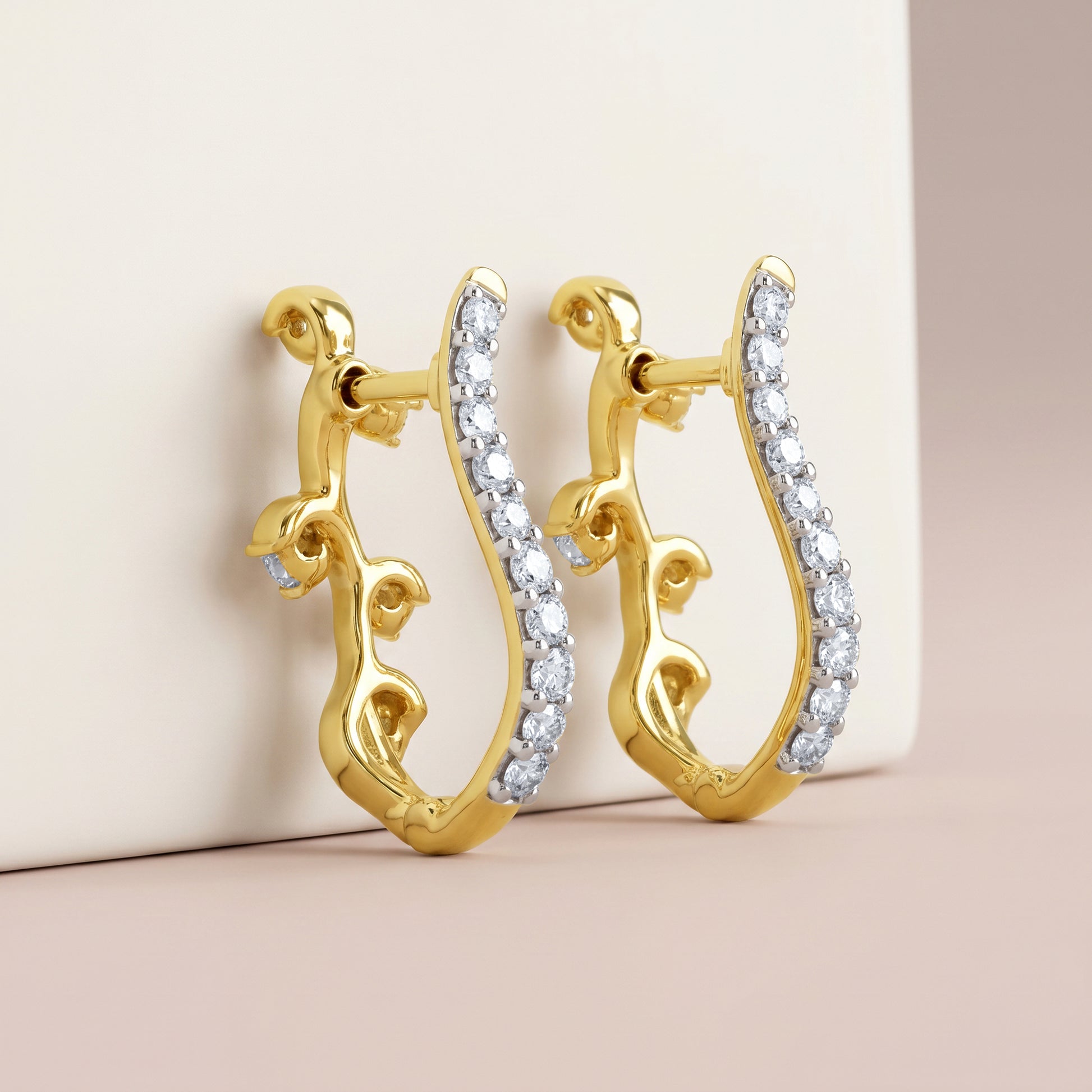 Gold Winged Sonata Lab Grown Diamond Earrings