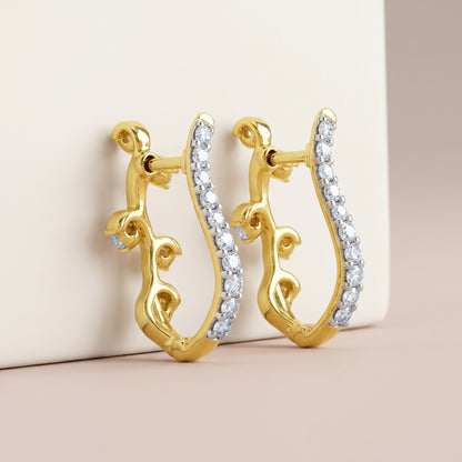 Gold Winged Sonata Lab Grown Diamond Earrings