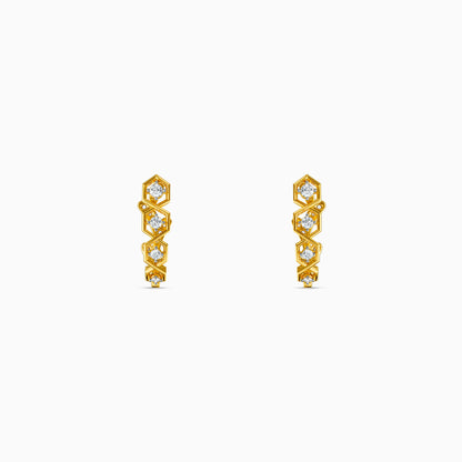 Gold Spiral Luster Lab Grown Diamond Earrings