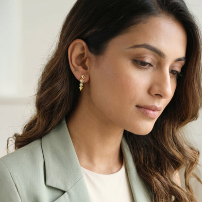 Gold Spiral Luster Lab Grown Diamond Earrings
