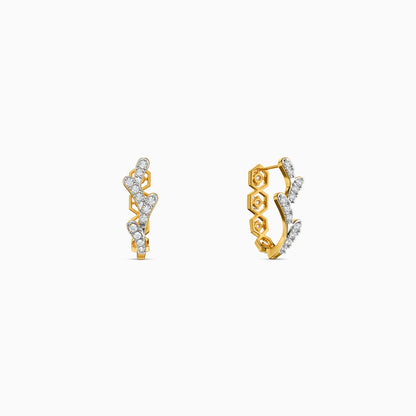 Gold Spiral Luster Lab Grown Diamond Earrings
