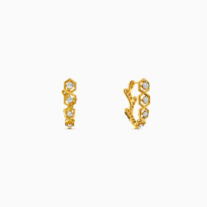 Gold Spiral Luster Lab Grown Diamond Earrings