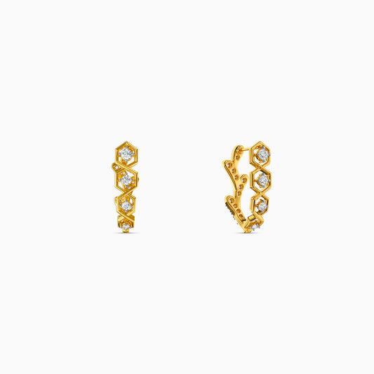 Gold Spiral Luster Lab Grown Diamond Earrings
