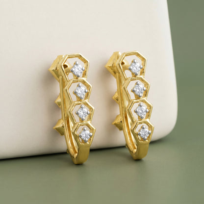 Gold Ribbon Reverie Lab Grown Diamond Earrings