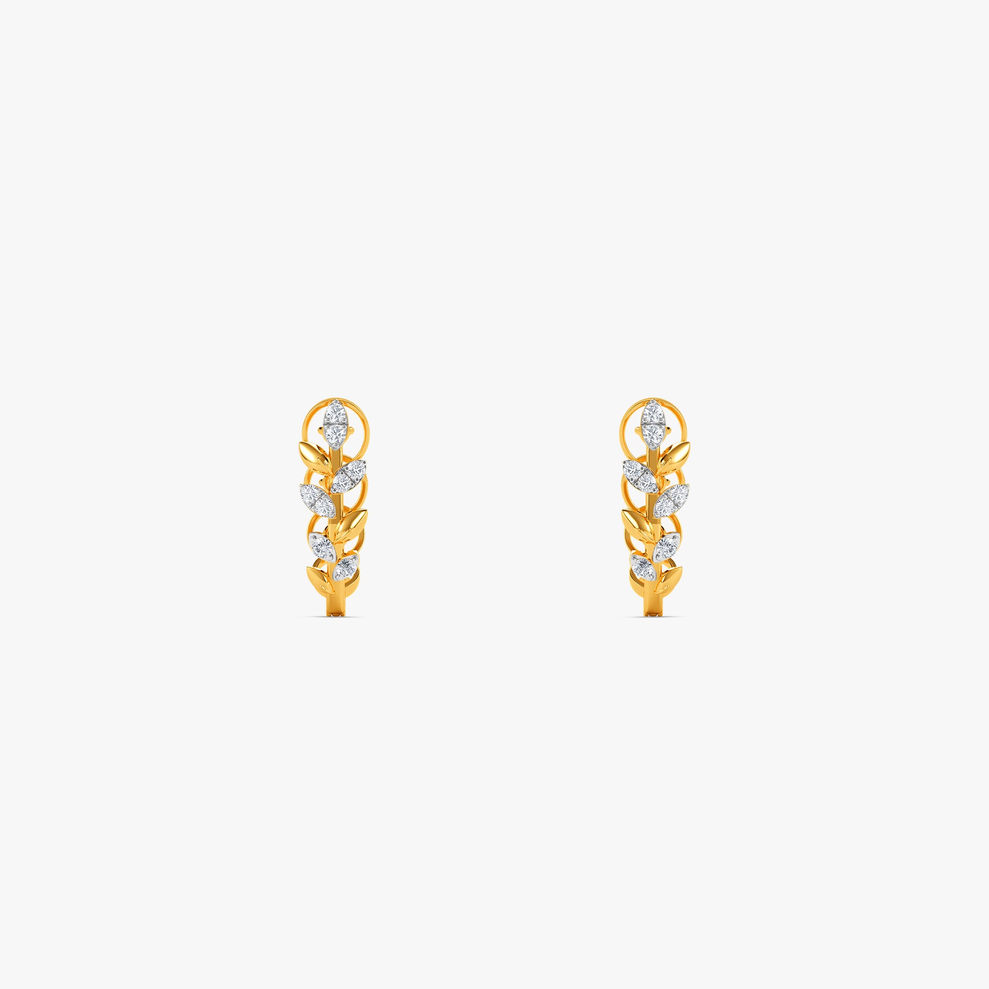 Gold Solenne Drape Lab Grown Diamond Reversible Hoop Earrings