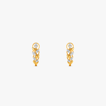 Gold Solenne Drape Lab Grown Diamond Reversible Hoop Earrings