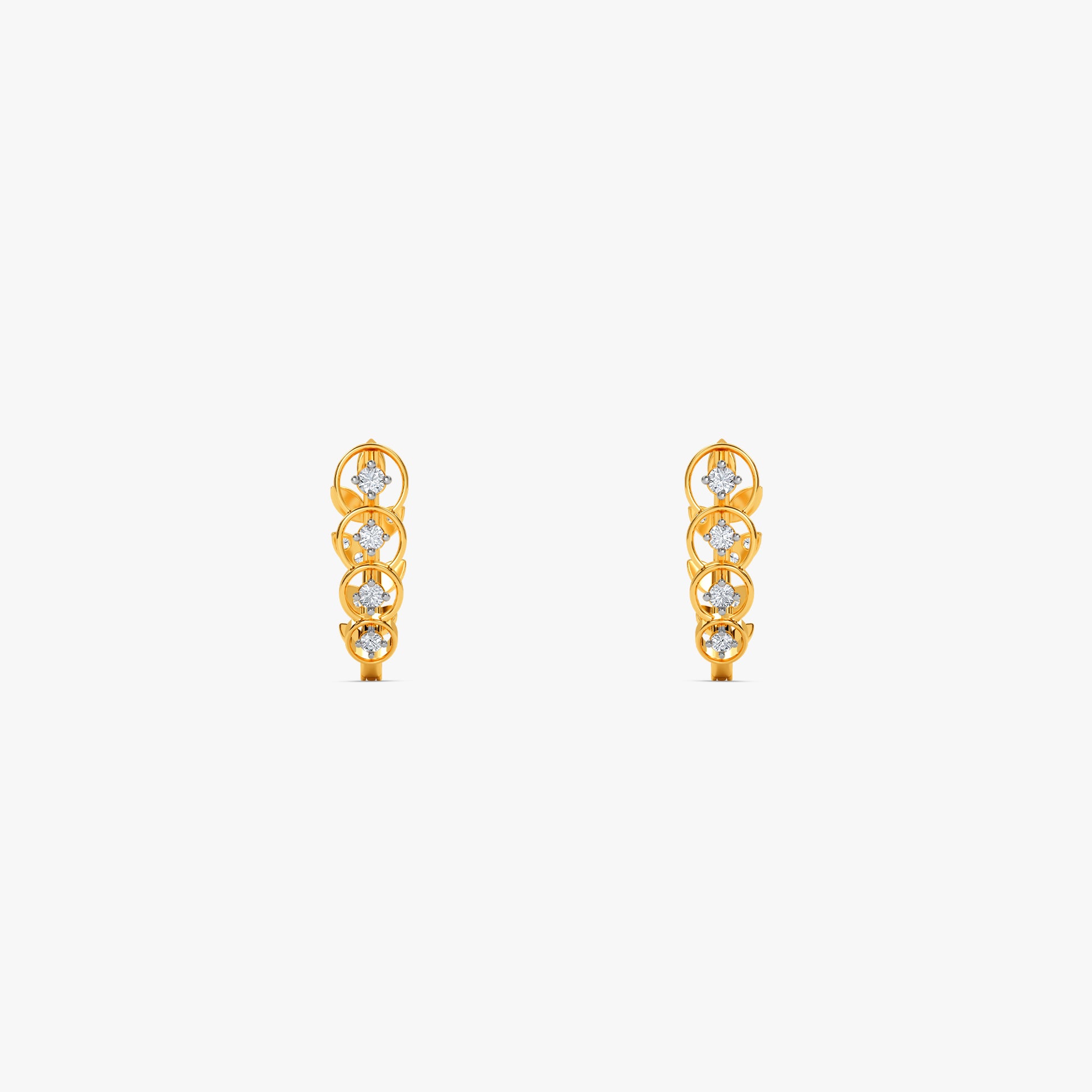 Gold Solenne Drape Lab Grown Diamond Reversible Hoop Earrings