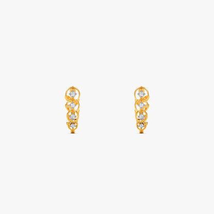 Gold Solenne Drape Lab Grown Diamond Reversible Hoop Earrings