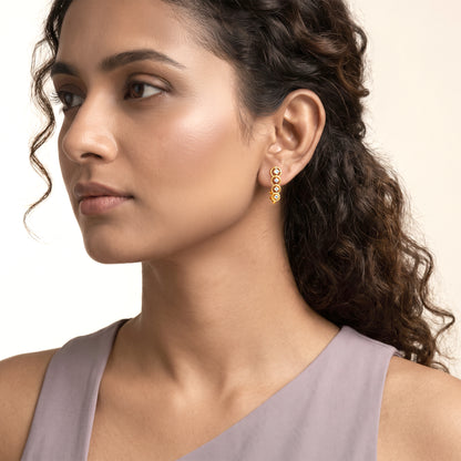 Gold Solenne Drape Lab Grown Diamond Reversible Hoop Earrings