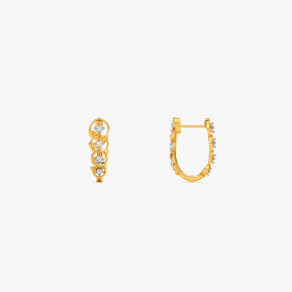 Gold Solenne Drape Lab Grown Diamond Reversible Hoop Earrings