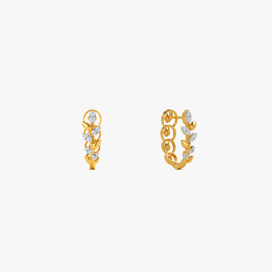 Gold Solenne Drape Lab Grown Diamond Reversible Hoop Earrings