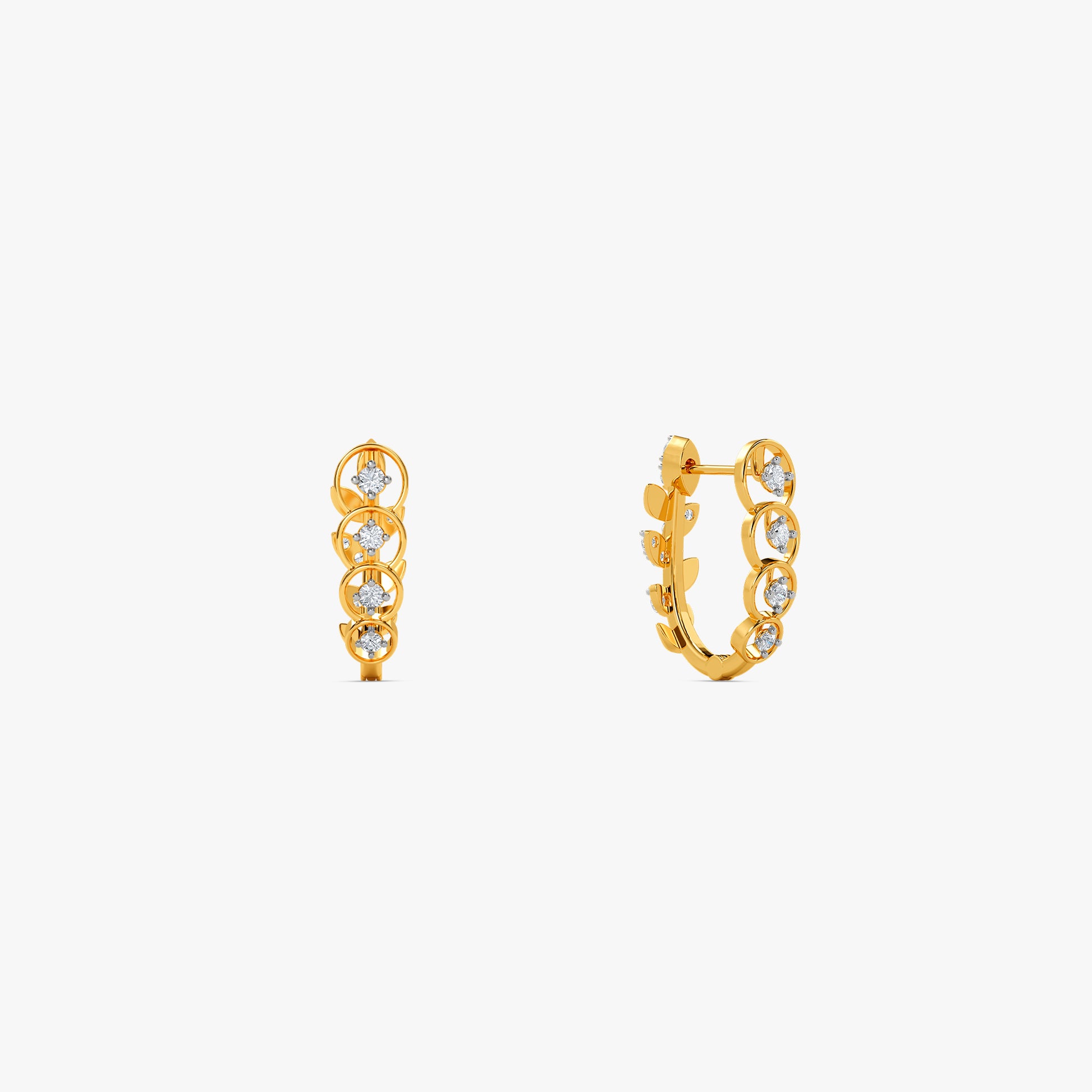 Gold Solenne Drape Lab Grown Diamond Reversible Hoop Earrings