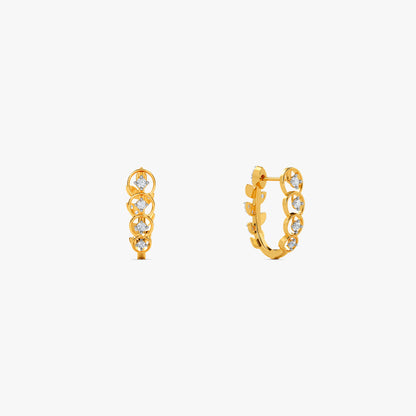 Gold Solenne Drape Lab Grown Diamond Reversible Hoop Earrings