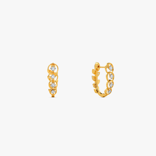 Gold Solenne Drape Lab Grown Diamond Reversible Hoop Earrings