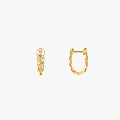 Gold Solenne Drape Lab Grown Diamond Reversible Hoop Earrings