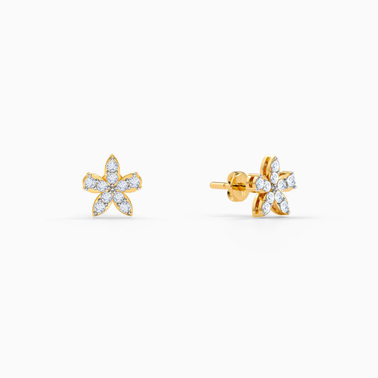 Gold Halo Lustris Lab Grown Diamond Earrings
